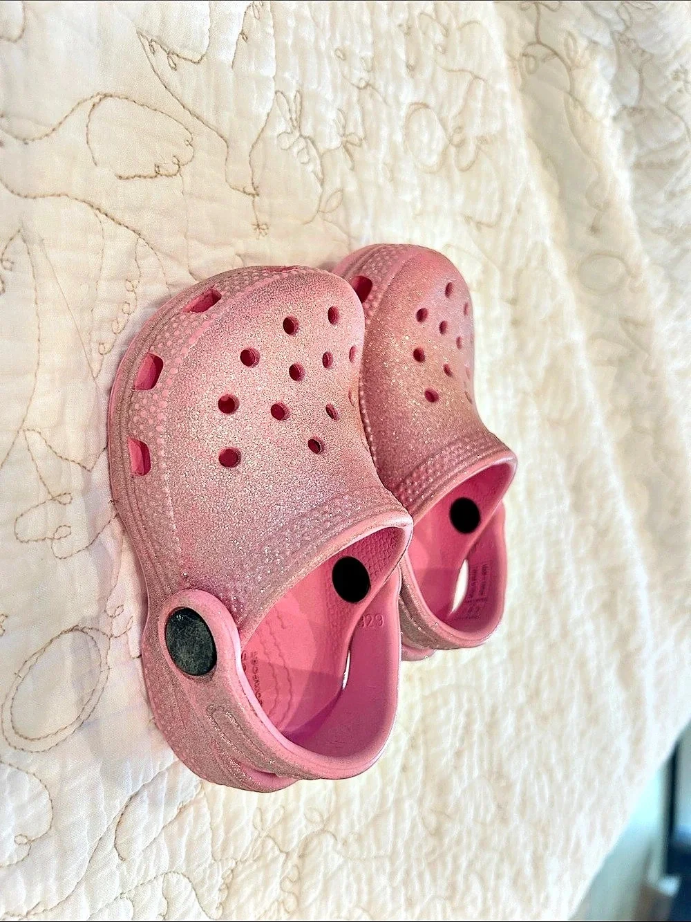 Crocs Classic Clog Glitter Pink Girls 5
